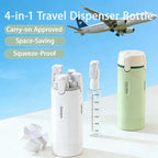 TSA Approved 4-in-1 Rotating Travel Dispenser Bottle Set Leakproof Refillable Lotion Shampoo Toiletry Kit Business Wholesale
