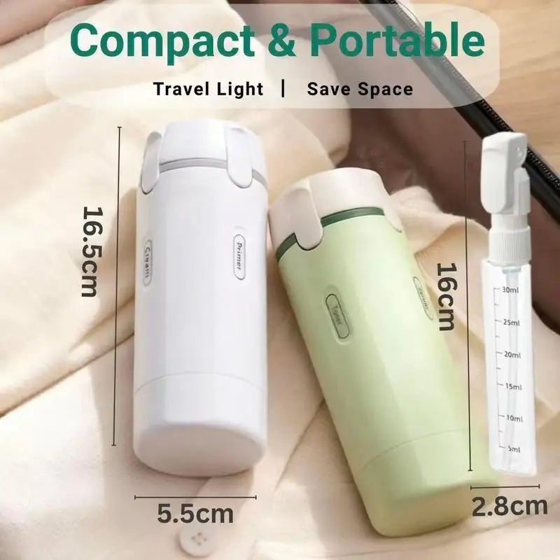 TSA Approved 4-in-1 Rotating Travel Dispenser Bottle Set Leakproof Refillable Lotion Shampoo Toiletry Kit Business Wholesale